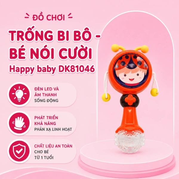 Đồ chơi trống bi bô - bé nói cười Happy baby DK81046 1