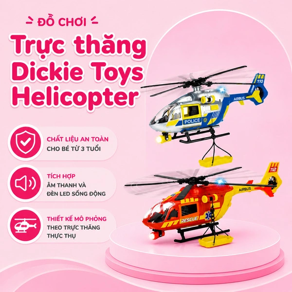 Đồ chơi trực thăng Dickie Toys Helicopter - Giao mẫu ngẫu nhiên 1