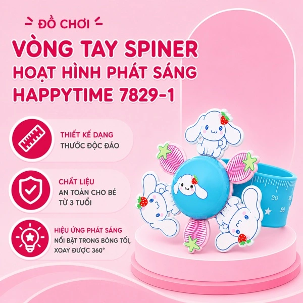 Đồ chơi vòng tay SPINER hoạt hình phát sáng HappyTime 7829-1 1