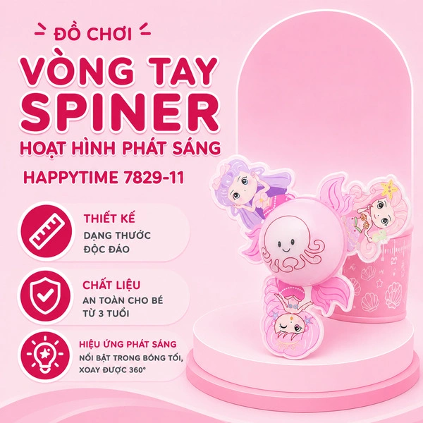 Đồ chơi vòng tay SPINER hoạt hình phát sáng HappyTime 7829-1 64