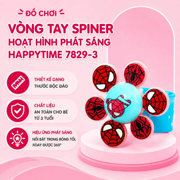 Đồ chơi vòng tay SPINER hoạt hình phát sáng HappyTime 7829-1 10