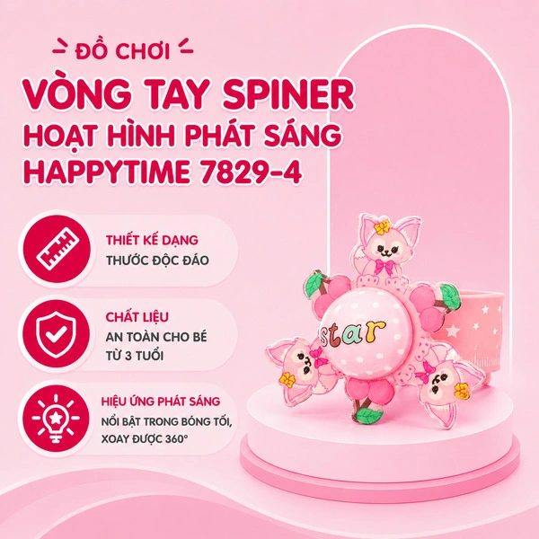 Đồ chơi vòng tay SPINER hoạt hình phát sáng HappyTime 7829-1 19
