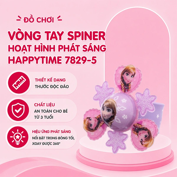 Đồ chơi vòng tay SPINER hoạt hình phát sáng HappyTime 7829-1 81