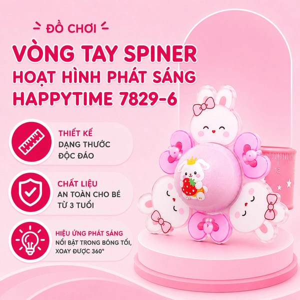 Đồ chơi vòng tay SPINER hoạt hình phát sáng HappyTime 7829-1 28