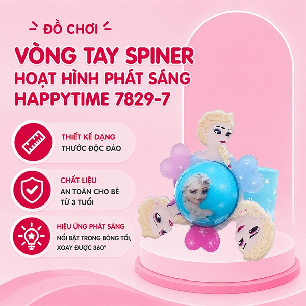 Đồ chơi vòng tay SPINER hoạt hình phát sáng HappyTime 7829-1 55