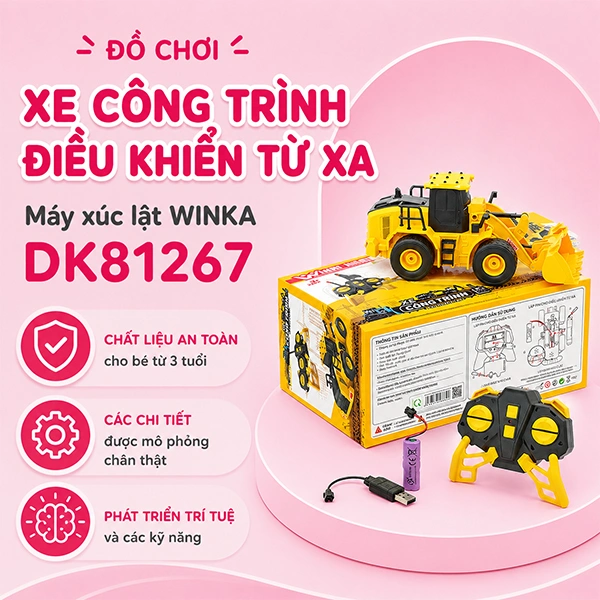 Đồ chơi xe công trình điều khiển từ xa - máy xúc lật WINKA DK81267 1