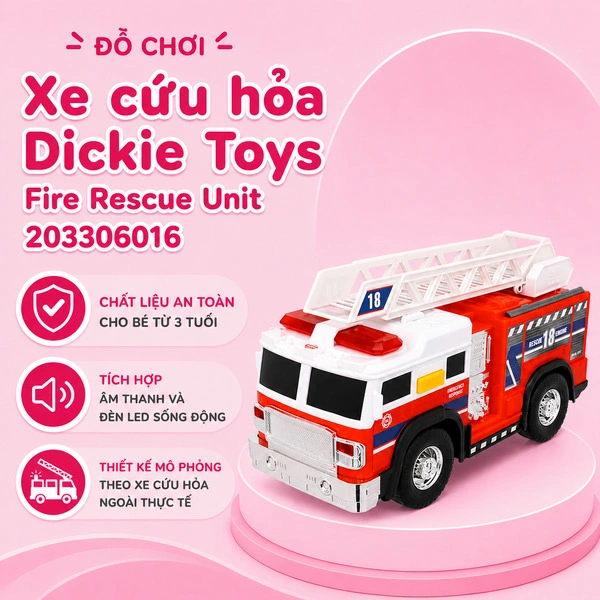 Đồ chơi xe cứu hỏa Dickie Toys Fire Rescue Unit 203306016 1