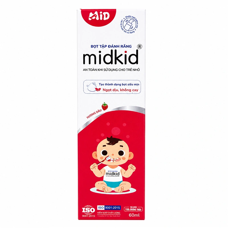 Bọt tập đánh răng cho bé từ 1 tuổi Midkid hương dâu 60 ml 2