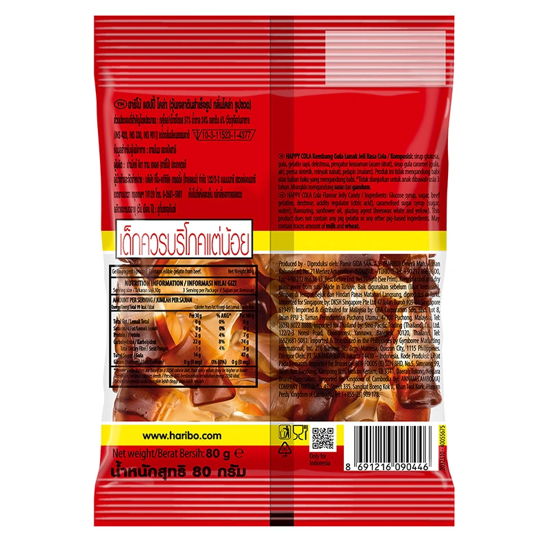 Kẹo dẻo Haribo Happy Cola hương cola gói 80g (từ 3 tuổi) 2