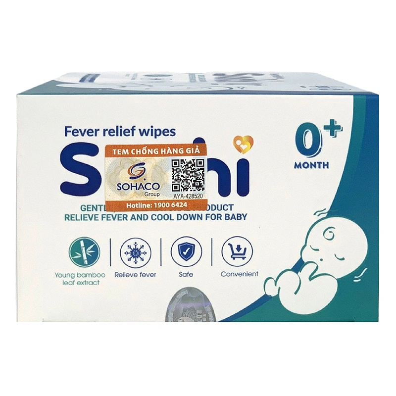 Khăn hạ sốt Sachi cho bé từ 0 tháng (hộp 5 túi) 3