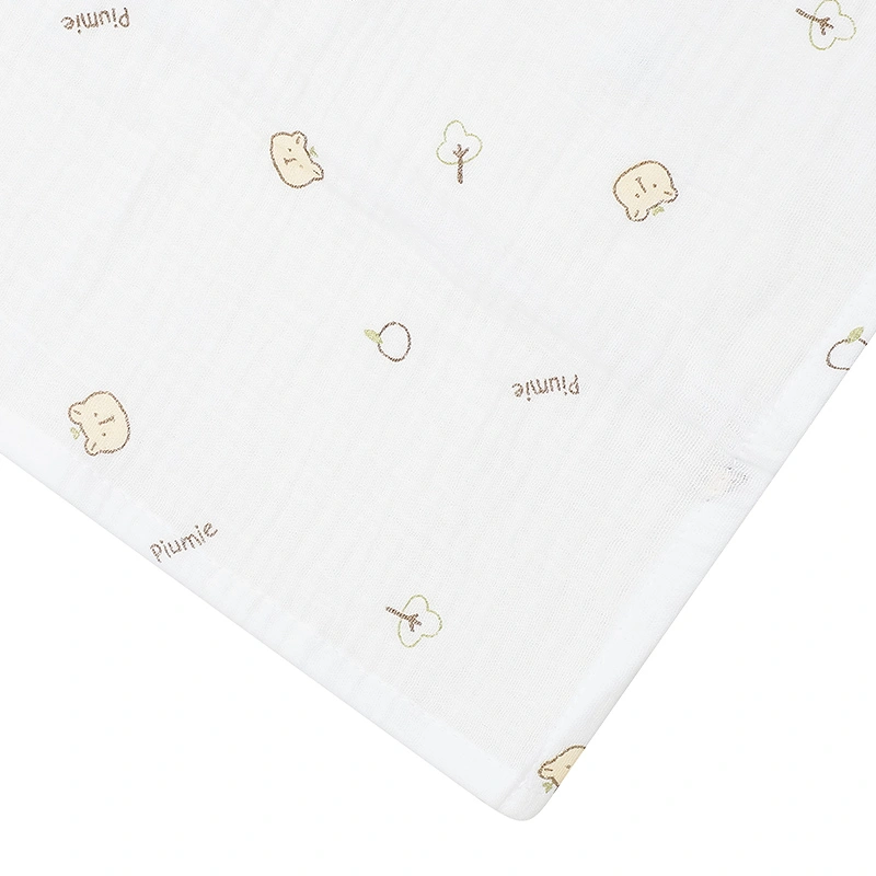 Khăn tắm muslin Piumie 2 lớp 100x100 cm - Cá heo 17