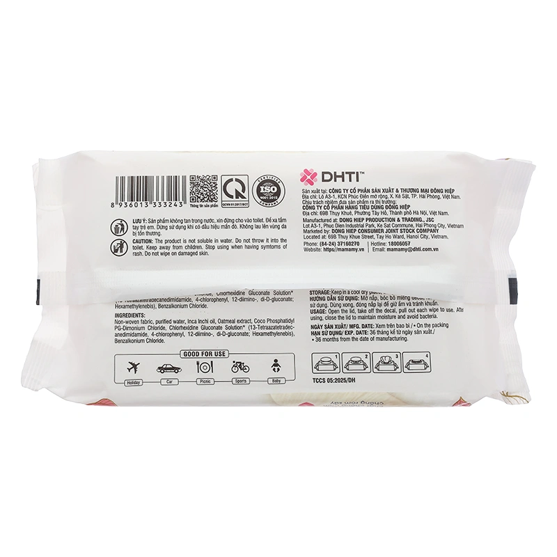 Khăn ướt Mamamy Tropical không mùi gói 60 miếng 3