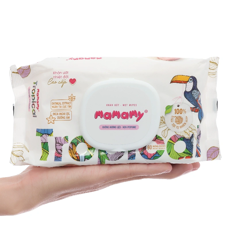 Khăn ướt Mamamy Tropical không mùi gói 60 miếng 4