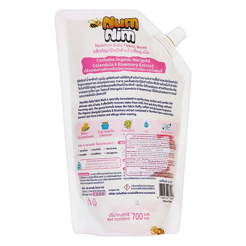 Nước giặt quần áo cho bé Num Nim Hồng hương phấn túi 700 ml 2