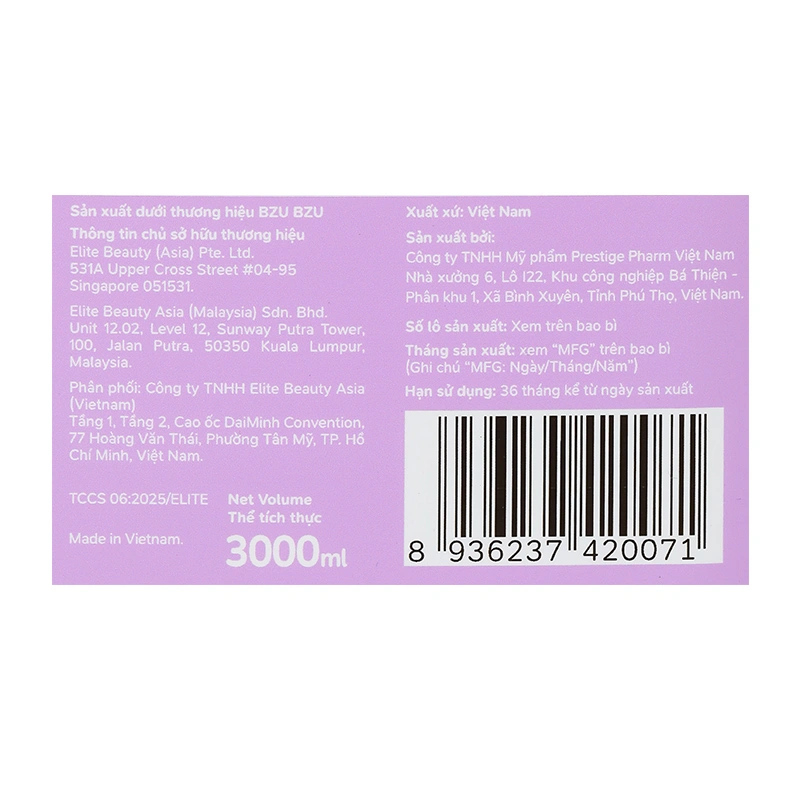 Nước giặt xả quần áo cho bé BZU BZU CleanHaven Antibacterial hương hoa nắng mai can 3 lít 7