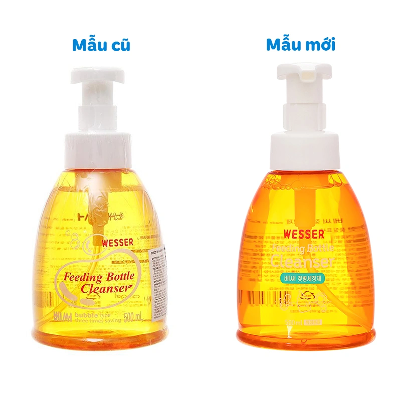 Nước rửa bình sữa Wesser chai 500 ml hương bưởi - Giao bao bì ngẫu nhiên 2