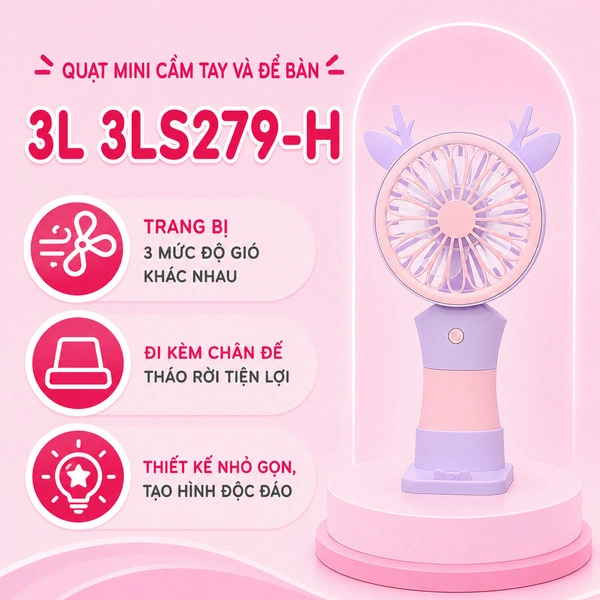Quạt cầm tay và để bàn 3L 3LS279-H 1