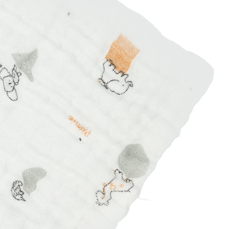 Set 5 khăn sữa muslin nhăn Piumie 6 lớp 27x27 cm - Gấu nâu 4