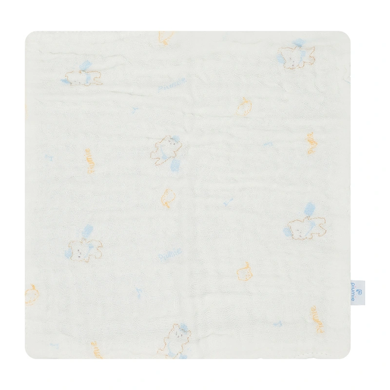 Set 5 khăn sữa muslin nhăn Piumie 6 lớp 27x27 cm - Gấu nâu 12