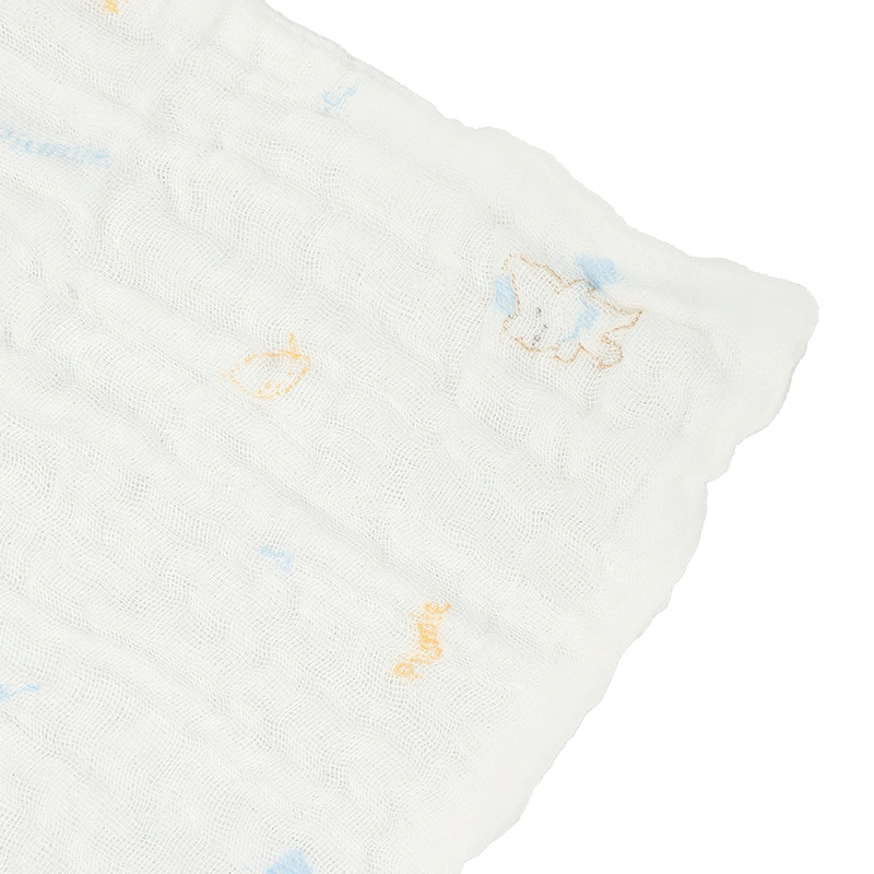 Set 5 khăn sữa muslin nhăn Piumie 6 lớp 27x27 cm - Gấu nâu 14