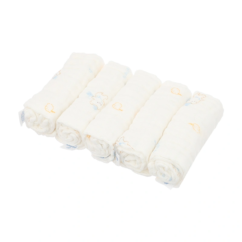 Set 5 khăn sữa muslin nhăn Piumie 6 lớp 27x27 cm - Gấu nâu 16
