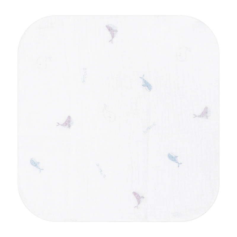 Set 5 khăn sữa muslin Piumie 2 lớp 30x30 cm - Cá heo 3