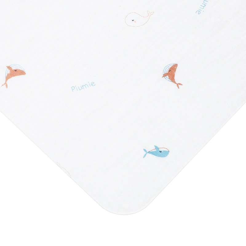 Set 5 khăn sữa muslin Piumie 2 lớp 30x30 cm - Cá heo 4