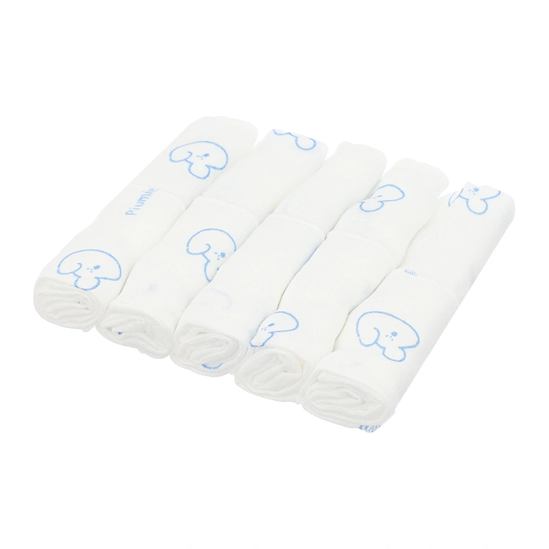 Set 5 khăn sữa sợi tre Piumie 2 lớp 30x30 cm - Gấu vàng 16