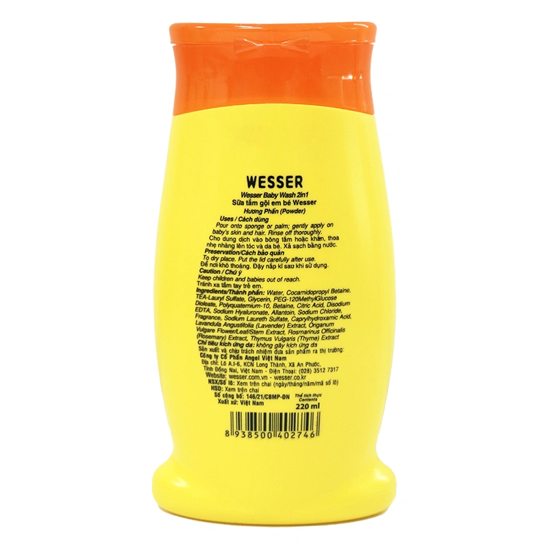 Sữa tắm & gội 2in1 cho bé Wesser hương phấn 500 ml (mọi độ tuổi) 9
