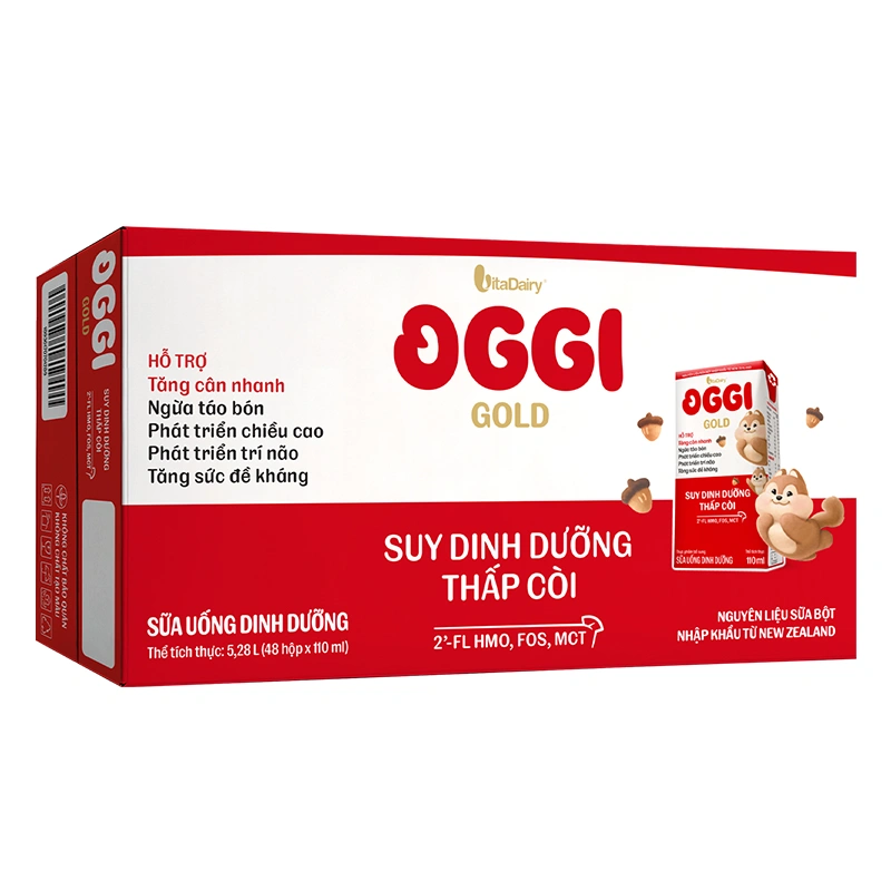 Thùng 48 hộp sữa pha sẵn Oggi Gold 110 ml cho trẻ suy dinh dưỡng (từ 1 tuổi) - Giao bao bì ngẫu nhiên 4