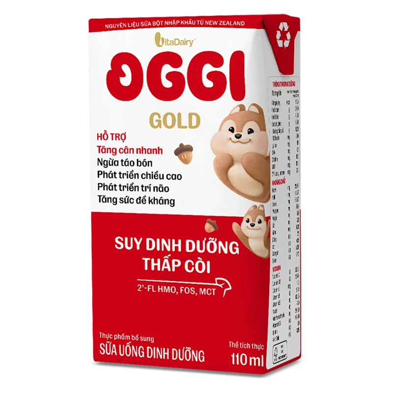 Thùng 48 hộp sữa pha sẵn Oggi Gold 110 ml cho trẻ suy dinh dưỡng (từ 1 tuổi) - Giao bao bì ngẫu nhiên 6