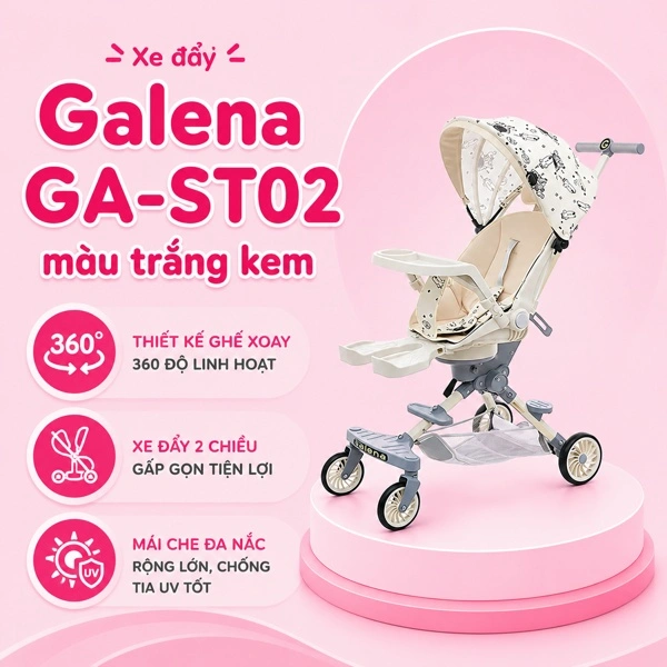 Xe đẩy 2 chiều gấp gọn Galena GA-ST01 (1 - 48 tháng) - Màu đen 26