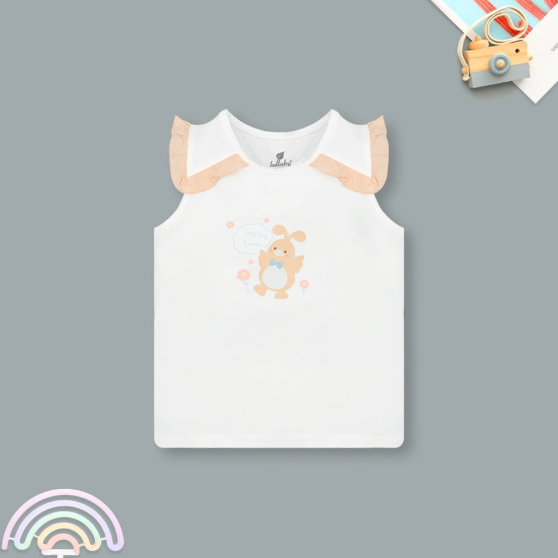 Bộ sát nách bé gái Lullaby NH631C màu cam 12