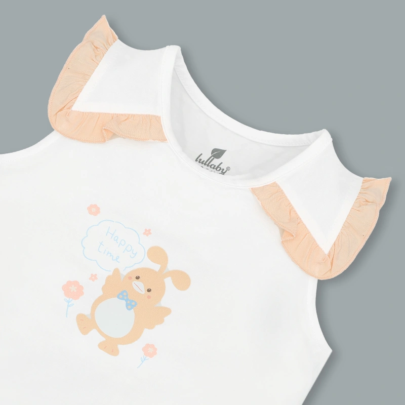 Bộ sát nách bé gái Lullaby NH631C màu cam 14