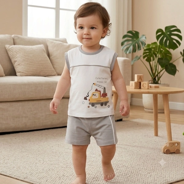 Bộ bé trai Ualarogo bamboo xám