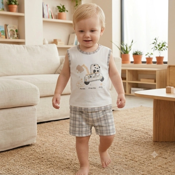 Bộ bé trai Ualarogo petit xám