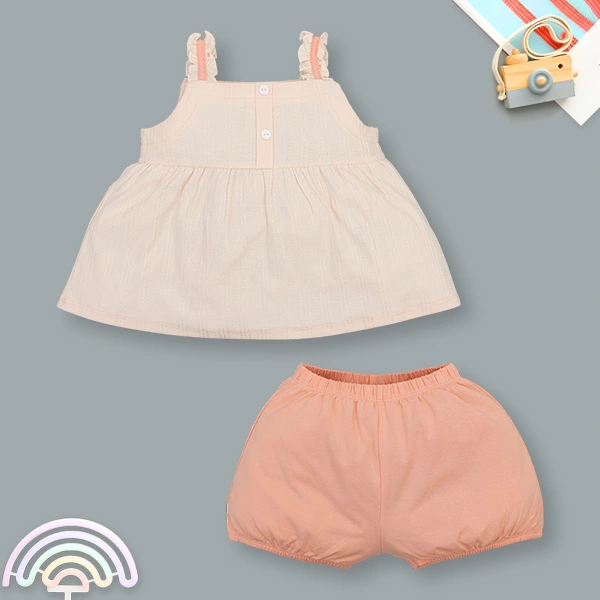 Bộ bé gái La Pomme cotton hồng