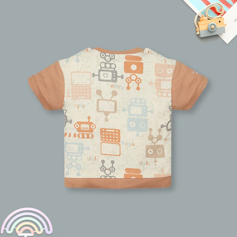 Bộ tay ngắn bé trai Ualarogo UR040 màu nâu 33
