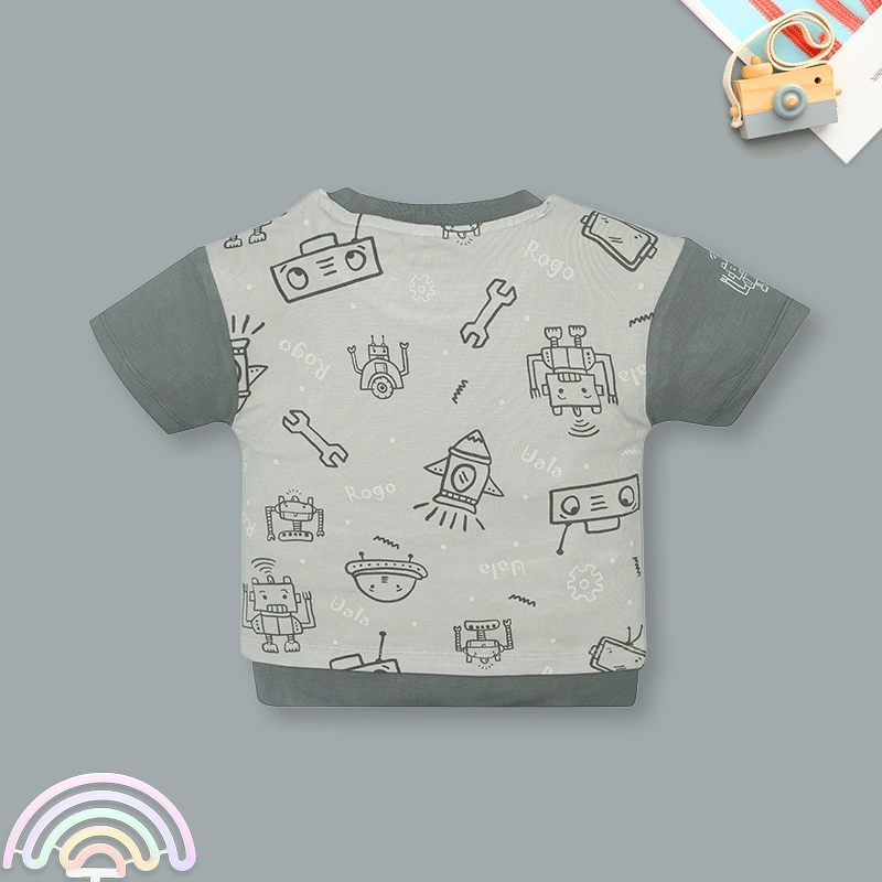 Bộ tay ngắn bé trai Ualarogo UR040 màu nâu 18