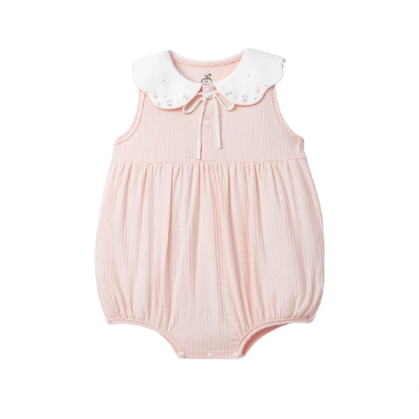 Bodysuit bé gái La Pomme cotton hồng