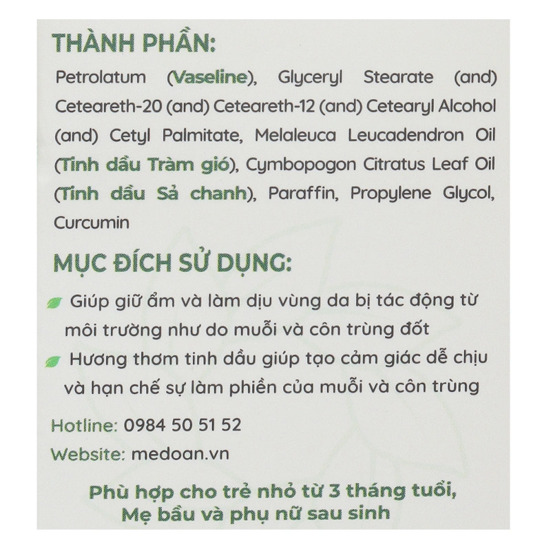 Cao chống muỗi Ola Papi 20g hương sả chanh (từ 3 tháng) 10
