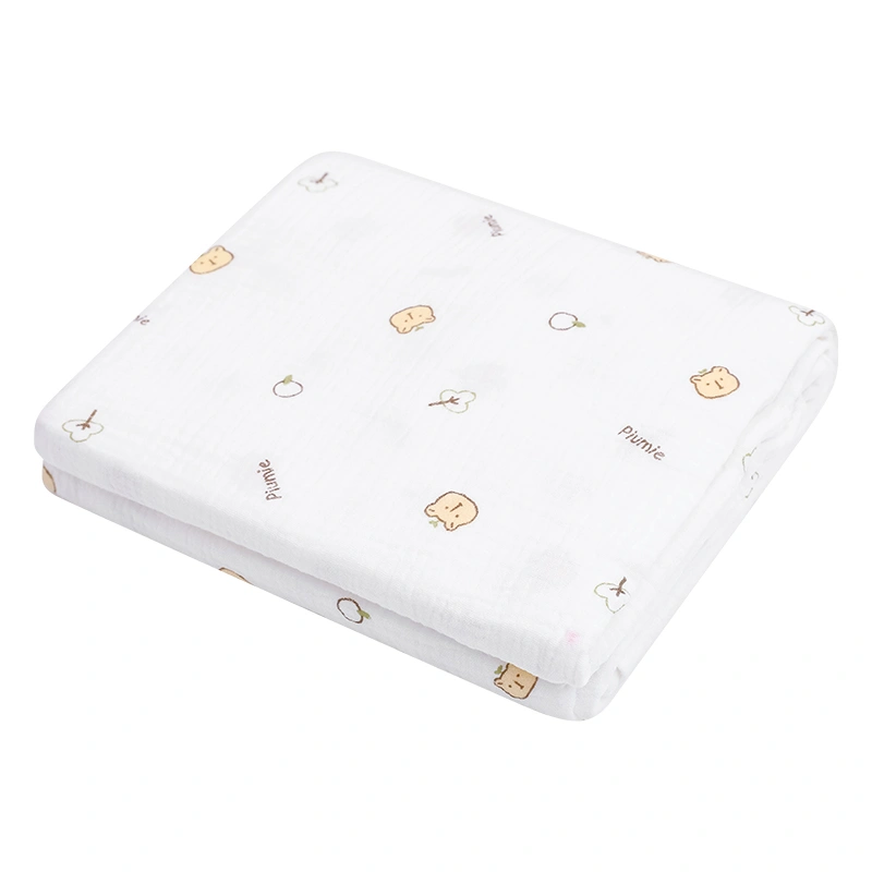 Chăn mây muslin Piumie 4 lớp 100x100 cm - Gấu nâu (từ 0 tháng) 6