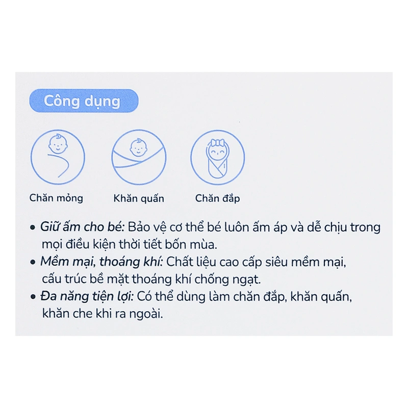 Chăn mây muslin Piumie 4 lớp 100x100 cm - Gấu nâu (từ 0 tháng) 9