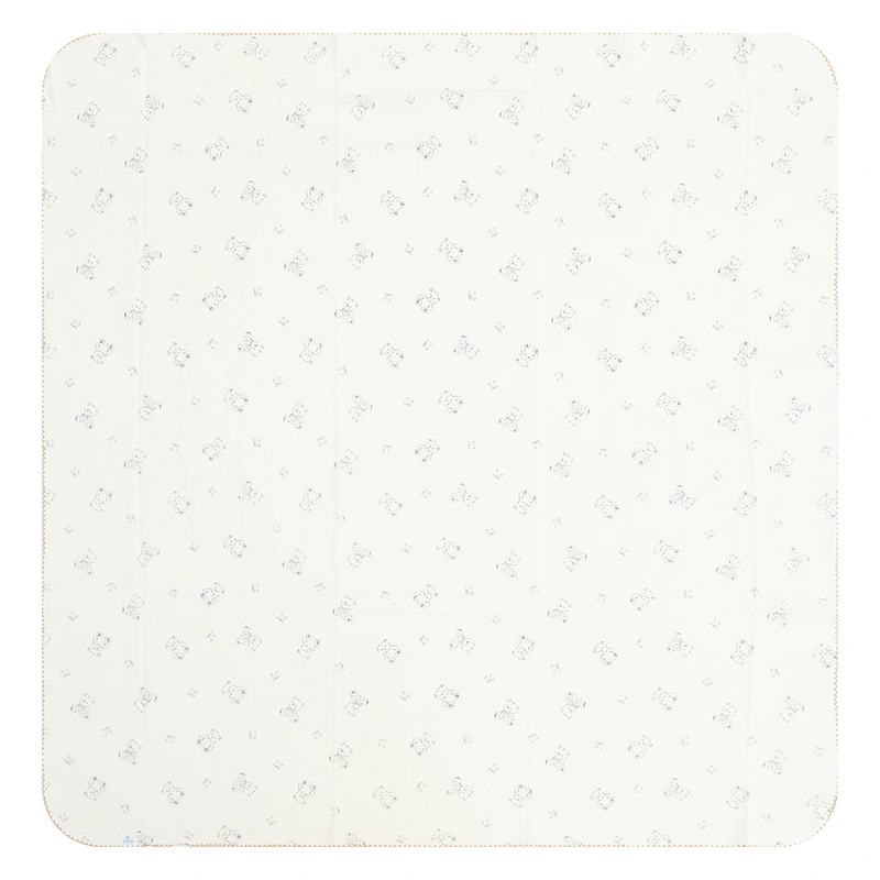 Chăn mây waffle cotton Piumie 110x110 cm - Gấu nơ hồng (từ 0 tháng) 12