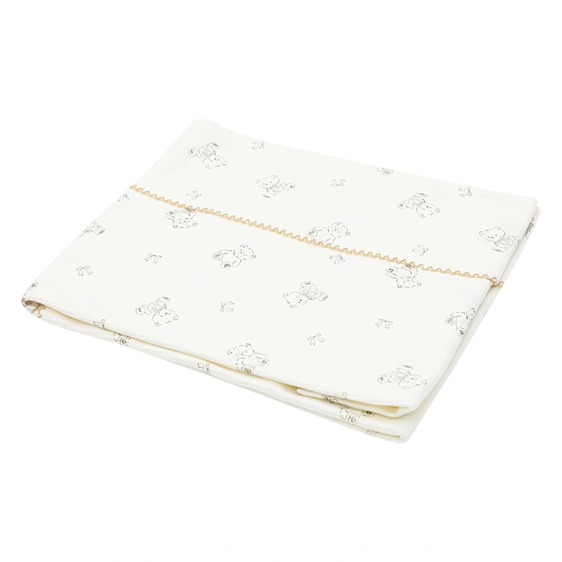 Chăn mây waffle cotton Piumie 110x110 cm - Gấu nơ hồng (từ 0 tháng) 17