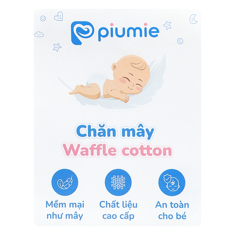 Chăn mây waffle cotton Piumie 110x110 cm - Gấu nơ hồng (từ 0 tháng) 20