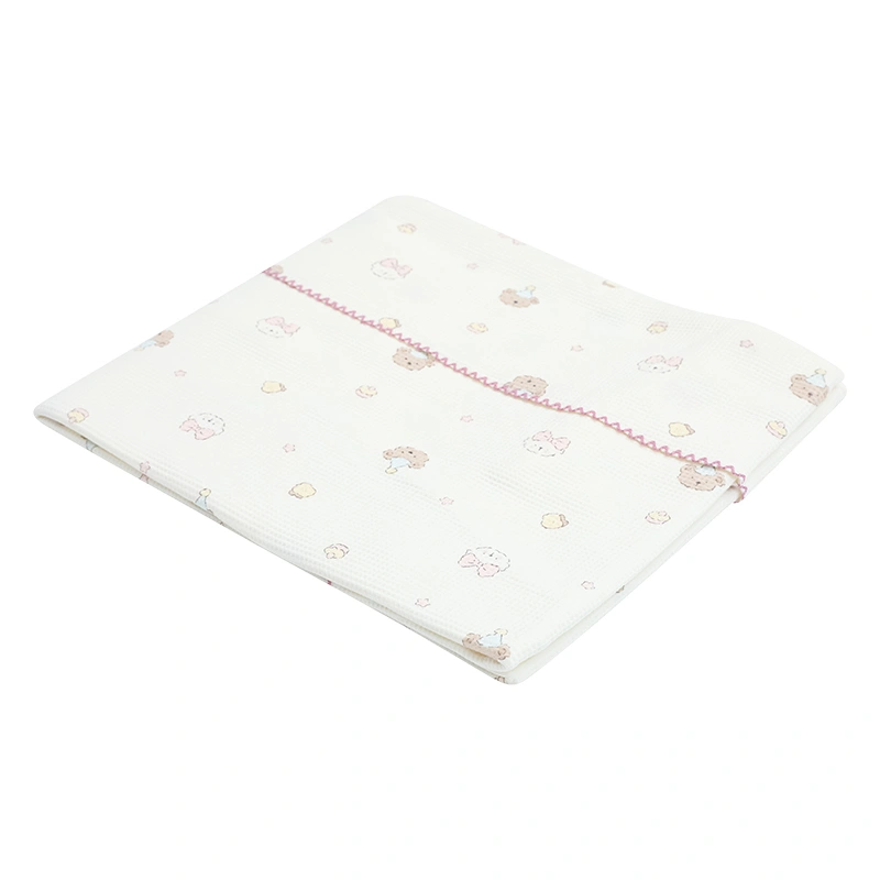 Chăn mây waffle cotton Piumie 110x110 cm - Gấu nơ hồng (từ 0 tháng) 7