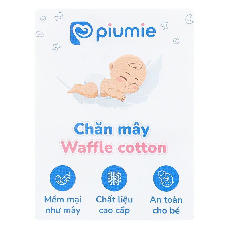 Chăn mây waffle cotton Piumie 110x110 cm - Gấu nơ hồng (từ 0 tháng) 10
