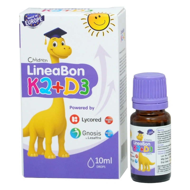 Combo 2 hộp LineaBon K2+D3 hỗ trợ hấp thu canxi, 10 ml dạng nhỏ giọt (từ 0 tháng) 2