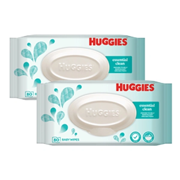 COMBO 2 KHĂN ƯỚT EM BÉ HUGGIES ESSENTIAL 80 MIẾNG